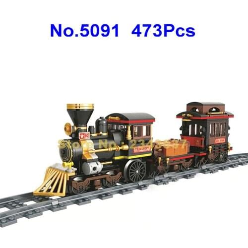 5091 473pcs Classic Steam Train Urban 3 Building Blocks Toy
