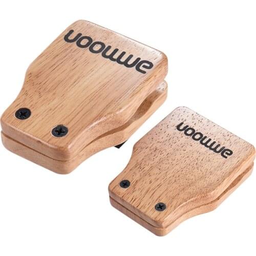 Ammoon Large & Medium 2pcs Cajon Box Drum Companion Accessory Castanets for Hand Percussion Instruments