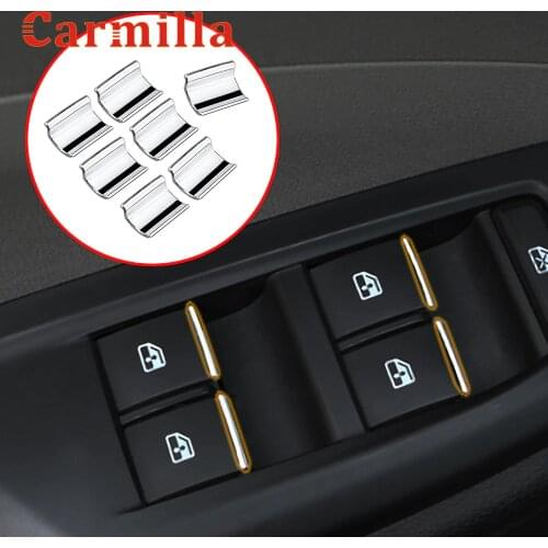 Carmilla 7Pcs/Set ABS Chrome Car Door Window Switch Lift Button Knob Cover Trim for Opel Mokka Insignia 2009 - 2015 Accessories
