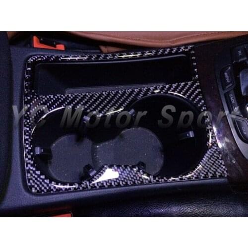 Free Shipping Carbon Fiber Interior Trim with 3M Stick Fit For 2008-2014 A4 A4L S4 A5 S5 Cup Holder Surround Cover