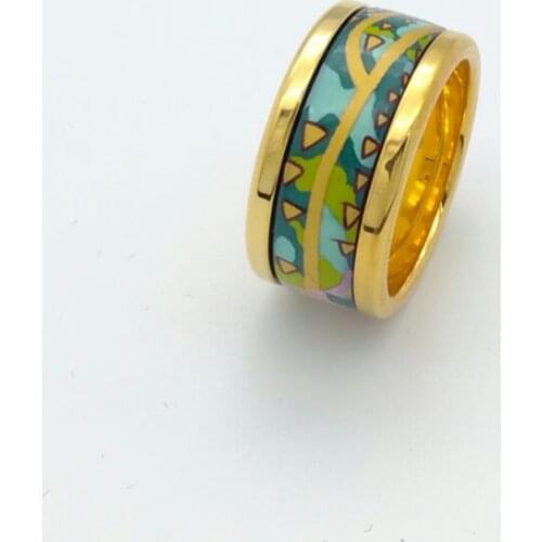 Cloisonne enamel jewelry ring round ring decorated with thick gold rings mushroom cartoon 20