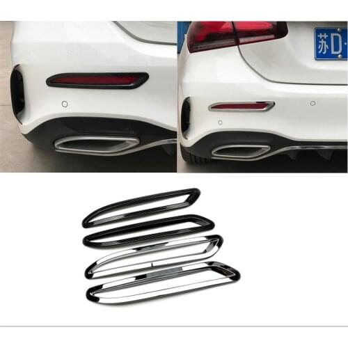 For Mercedes Benz A Class W177 V177 A180 A200 A220 A250 2019+ Car Rear Foglight Fog Lamp Cover Trim Frame Stickers Accessories