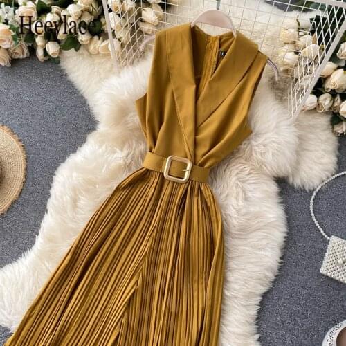 Elegant Women Solid Jumpsuits Office Lady Wide Leg Pleated Pants Playsuit Summer Fashion Overalls 2021 Romper