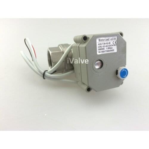 HSH-Flo DN15-32 AC7-35V 2 Way Full Bore Motorized Ball Valve NPT/BSP SS304,5 Wires Position Feedback Ball Valve CR5-02