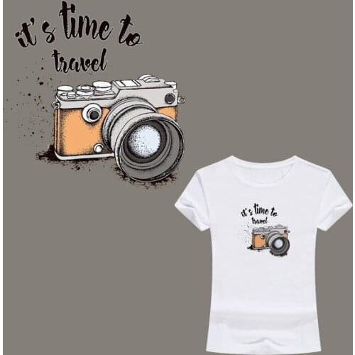 Personality camera Iron On Stickers Washable Appliques A-level Patches Heat Transfer For T-shirt DIY Accessory Clothing Decor