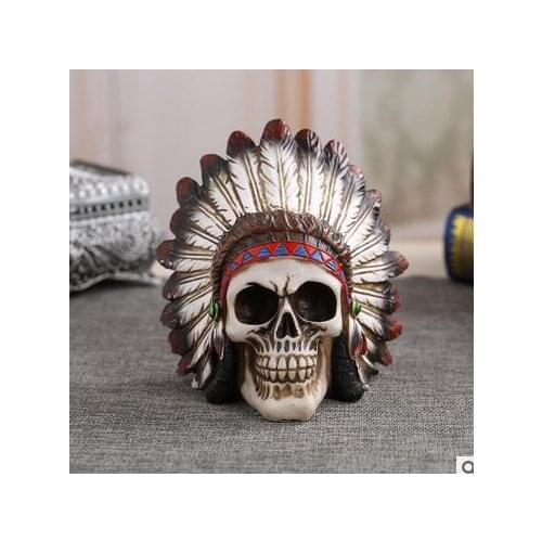 Resin Indian skeleton head model bar window personality skull display creative handicraft wholesale factory outle