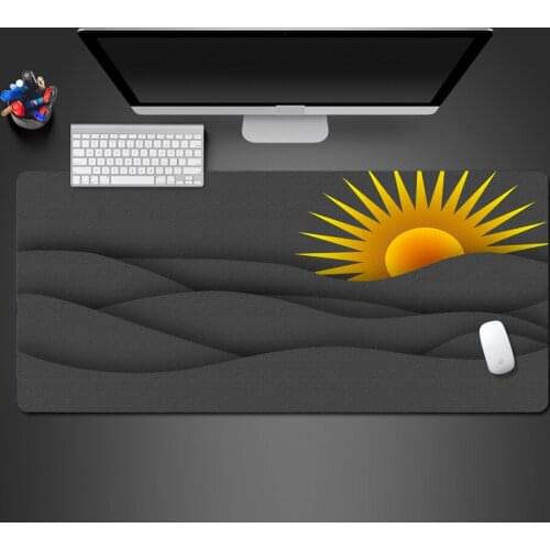 Creative Sun Black Mouse Pad High Quality Best-Selling Natural Anti Slip Rubber Pad Unique Office Computer Keyboard Table Mats