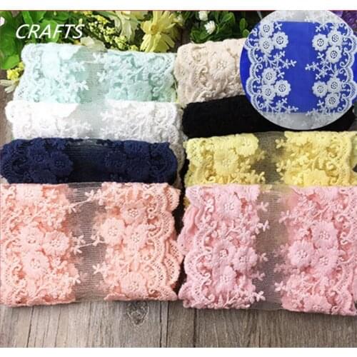 12cm wide cotton embroidery lace lace bow tie material wedding accessories ,1 yard and 2 yards long