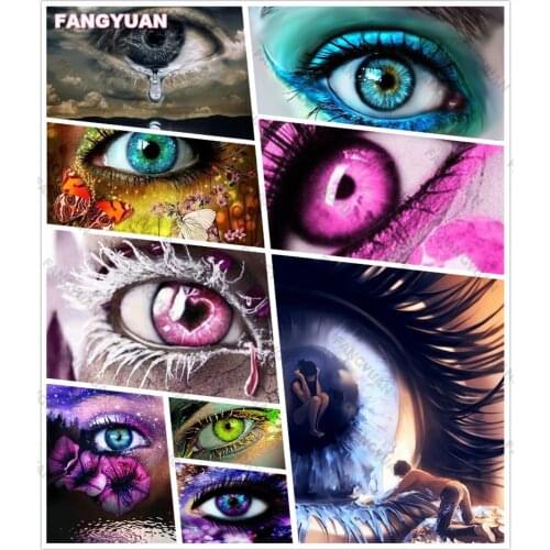 Scenic Full Drill 5D Diy Diamond Accessories Painting Figure Eyes Diamond Embroidery Mosaic Cross Stitch Kit Picture Home Decor