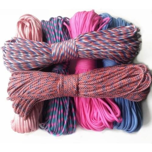 Colorful 100FT ,300FT Paracord 550 Lanyard Rope Mil Spec Type III 7Strand 4 mm paracord Outdoor Camping Survival kits