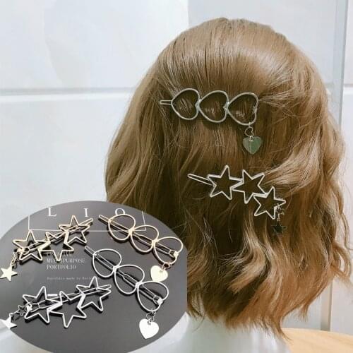New Elegant Metal Hair Accessories Alloy Holder Hairpins Hearts Stars Hair Clips For Womens Barette Cheveux Girls Hairgrip
