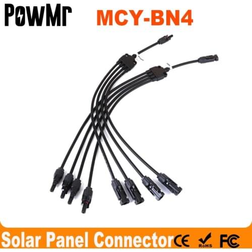 One Pair Solar Connector Y Type 4 Branch One to Four Combiner Solar Panel Connection Male and Female Panel Cable Y-A5