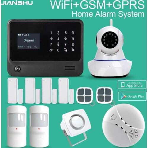 Mobile APP control gms wifi gprs sms intruder home security alarm Russian Spanish French Netherlands languages menu voice alarm