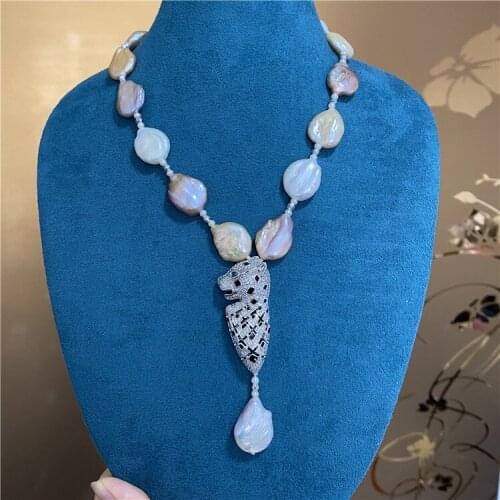 Natural Baroque colorful pearl Choker Necklace 18"