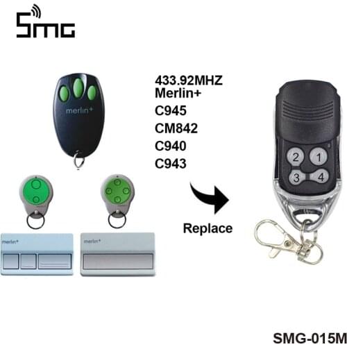 Merlin+ C945 CM842 C940 C943 remote control 433.92mhz Replacement gate garage Merlin 433mhz remote control