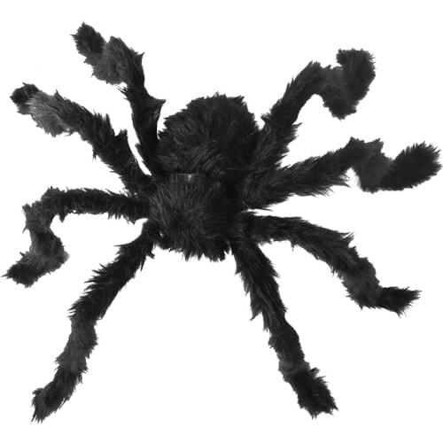 30 50 75cm Plush Spider Halloween Party Decoration Black Spiders Props Table Display Home Room Out Door Decor Horror Arrangement
