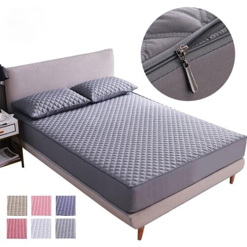 Six-sided Protective Mattress Cover Deep Pocket Mattress Protector with Zipper Machine Wash Mattress Pad Bed Cover Queen Size