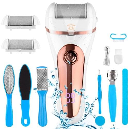 Callus Remover for Feet-Rechargeable Electric Callus Remover Kit, Professional 10 in 1 Foot File Pedicure Hard Cracked Dry Skin