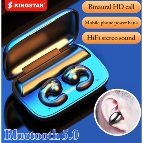 KINGSTAR TWS F9 Headset Bluetooth 5.0 Wireless Noise Conduction Hanging Ear Bone Bilaural Earphone Heaadphone HD Call 2200 MAh