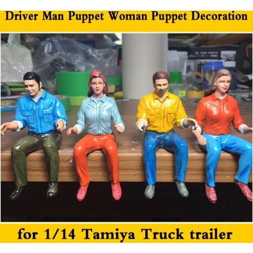 Driver Man Puppet Woman Puppet White for 1/14 Tamiya RC Truck Car SCANIA R730 R470 VOLVO ACTROS 3363 1851 AROCS 3348 MAN TGX