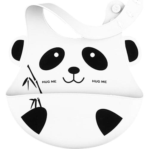 Waterproof Childrens Eating Pocket Baby Silicone Bib Baby Bib Saliva Towel Panda Food Rice Pocket Disposable Design Easy Storag