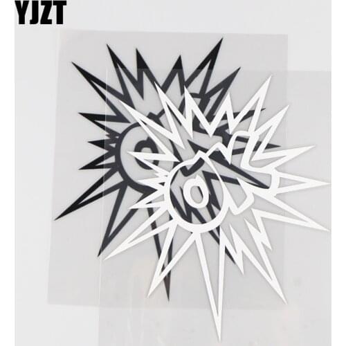 YJZT 11.8×14.1CM OK Interesting Word Pattern Car Sticker Vinyl Decal Waterproof Decor Pattern Black/Silver 4C-0416