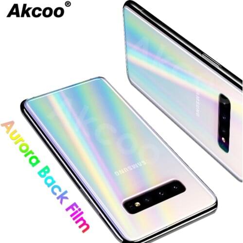 Akcoo 2 pack Aurora gradient back film for Samsung S10 Plus rear rainbow protector S8 9 Plus Note 8 9 10 Plus back prtector film