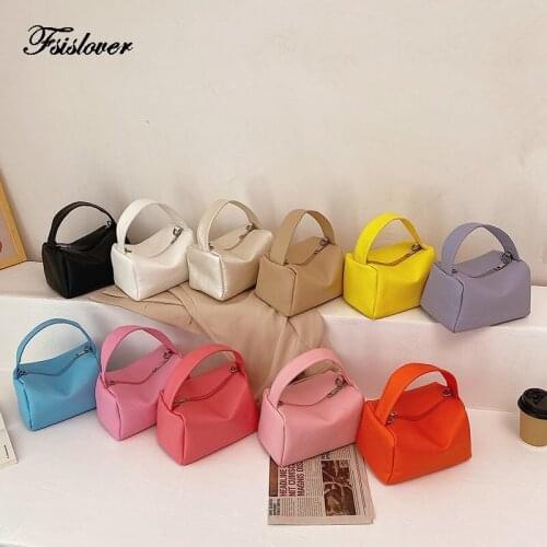 Handbag for Women 2021 Vintage Candy colors PU Leather Cell Phone Shoulder Bag Messenger Bags Fashion Daily Use For Women Wallet