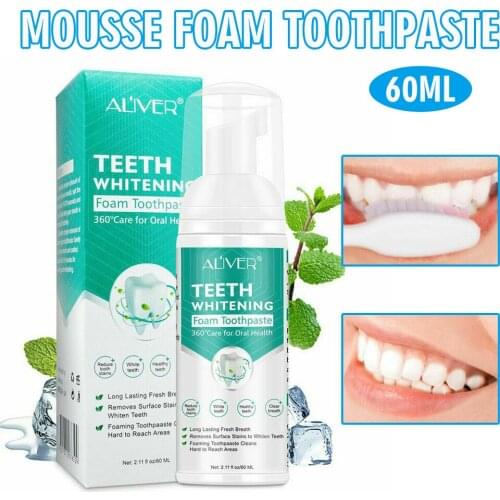 60ml Foam Cleaning Toothpaste Teeth Mousse Oral Care Remove Tooth Stains Mousse Foam Bright Teeth Toothpaste Dental Care Tool