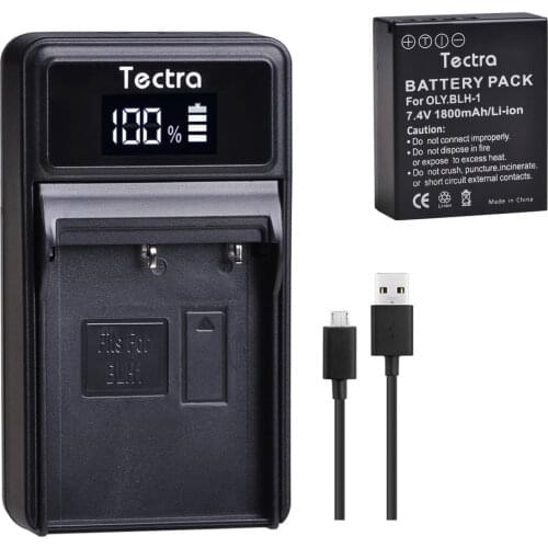 1PCS 1800mAh BLH-1 BLH1 BLH 1 Camera Battery akku+LED USB Charger for Olympus E-M1 Mark II EM1-2 EM1 Mark Camera