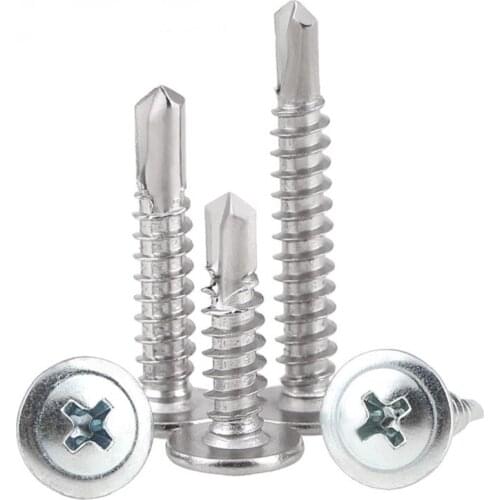 20-60PCS M4.2 M4.8 410 Stainless steel Large Flat Head Self Tapping Screws Drilling Tail Screw