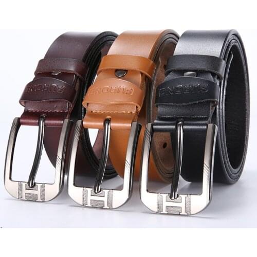 2019 Business Man Belts Fine Workmanship Leather New Fashion Classice Vintage Buckle Men Belt High Quality Luxury Male Big Siz