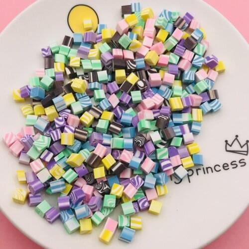 20g/Lot Hot Selling Polymer Clay Chocolate Cube Sprinkle, Cute Slice for Crafts Making, Phone Deco, DIY Scrapbooking