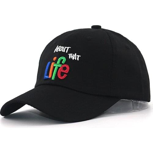3D bone embroidery about that LIFE strapback baseball cap 100% cotton adjustable black snapback hat fashion dad hats unisex