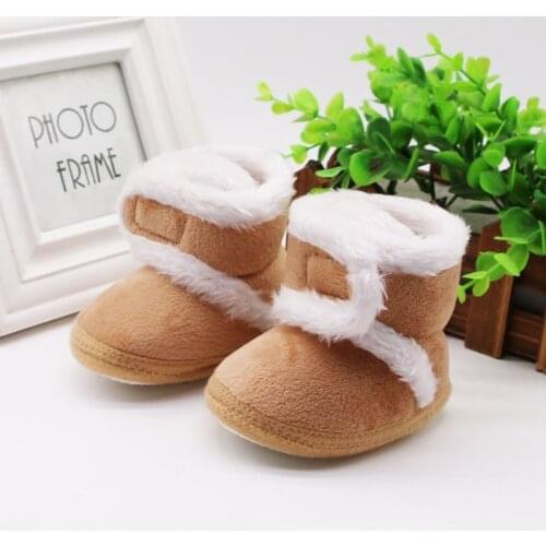 Bobora Warm Newborn Toddler Boots Winter First Walkers baby Girls Boys Shoes Soft Sole Fur Snow Booties for 0-18M