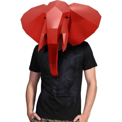 Paper Mask 3d Animal Elephant Costume Cosplay DIY Paper Craft Model Mask Christmas Halloween Prom Party Gift