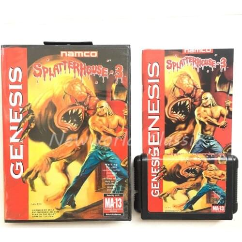 Splatter House Part 3 Japan Cover US/JAP Shell for 16 bit With Boxed and Manual For Mega Drive Genesis MD Game Card
