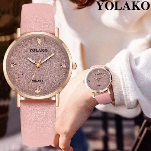 YOLAKO Womens Watch Fashion Luxury Leather Starry Sky Watch Ladies Watch Women Reloj Mujer Women Wrist Watches relogio feminino