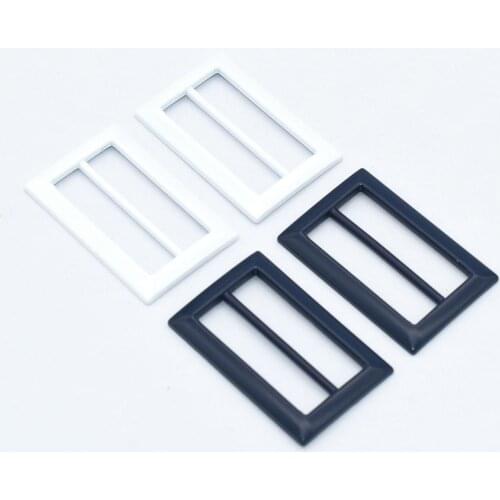 Black Metal Purse Buckles Clothes Belt Buckle White Belt Buckle 30mm Rectangle Adjuster Buckle for Straps Handbag webbing