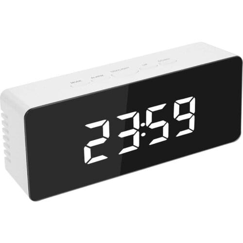 Creative Digital Alarm Clock multi-function Electronic LED Snooze Clock mirror Room Hotel smartphone charging USB Temperature
