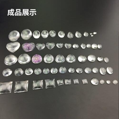 DIY Time Gem Crystal Epoxy Silicone Mold Drop Half Mold White Round Patch 58 Holes Drop Mold DIY Jewelry Clay Molds Tools