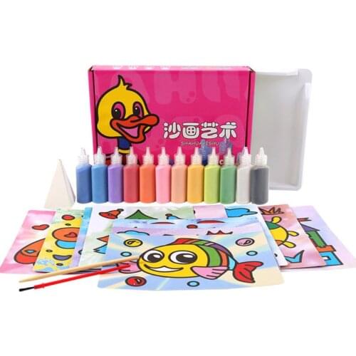 Children Baby Early Learning Kids DIY Sand Painting Toy Drawing Board Set Handmade Picture Paper Craft Art Educational Wholesale