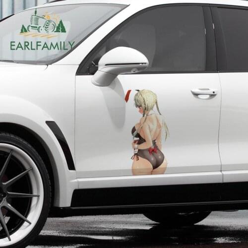 EARLFAMILY 43cm x 30.4cm For Anime Sexy Girl Big Car Stickers Vinyl Car Wrap Decal Motorcycle Surfboard Windshield Sticker Decor