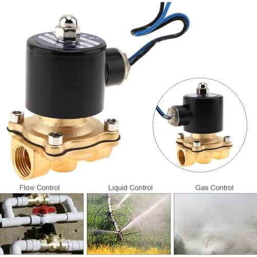 Solenoid Valves 1/2" DC 24V Electric Solenoid Valve Pneumatic Valve Brass Body for Water / Oil / Gas Pneumatic Components