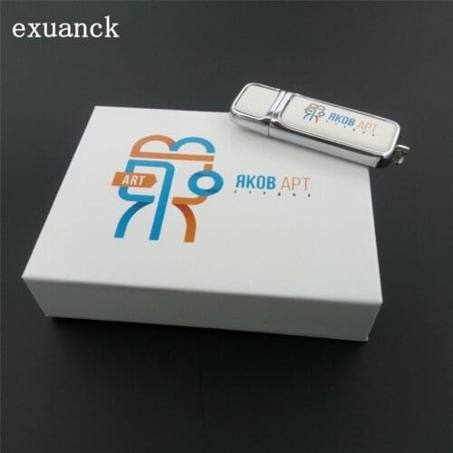 Exuanck Customized Logo Usb 2.0 Memory Sticks Leather Usb + Box Print 4GB 8GB 16GB 32GB 64GB Pen Drives (Over 10pcs free logo)
