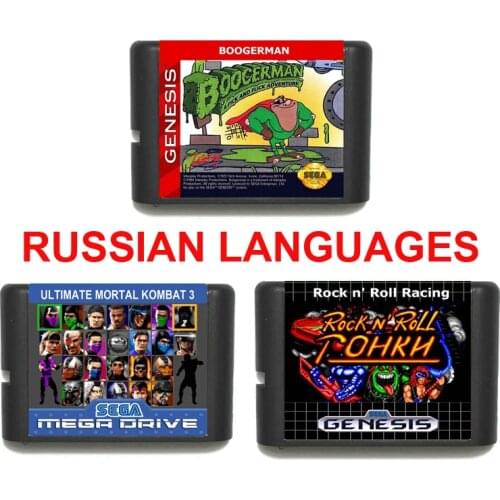 Ultimate Mortal Kombat 3/ MK3/ Boogerman 16 bit MD Game Card For Sega Mega Drive For Genesis Russian Language