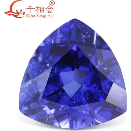 33# Trillion shape artificial sapphire light blue color including minor cracks and inclusions corundum loose gem stone