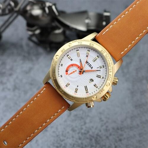 MIDA MINIMODA Men's Watch With Leather Strap