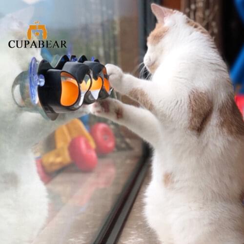 Cat Ball Toy Sucker Track Interactive Tunnel Chat Funny Cat Pet Toys Moving Window Tracks Kitten Toy Games Accessories