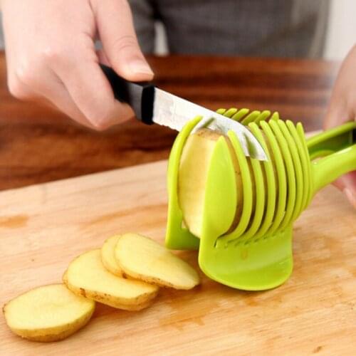 2 In 1 Multifunction Lemon Tomato Slicer Hand-held Potato Slicing Clamp For Kitchen Creative Gadget Kitchen Accessories